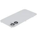 Back Glass With Steel Plate With Wireless NFC Charging MagSafe Magnet & Flashlight Flex Compatible For iPhone 16 (Used OEM Pull: Grade A) (White)