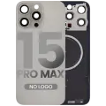 Back Glass w/ MagSafe Magnet For iPhone 15 Pro Max (Aftermarket) (Natural Titanium) (No Logo)