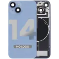 Back Glass With Steel Plate With Wireless NFC & MagSafe Magnet Pre-Installed For iPhone 14 (No Logo) (Blue)