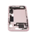 Mid-Frame Housing  W/ Charging Port Flex & Small Parts  For iPhone 15 (EU / Global Version) (Used OEM Pull: Grade B) (Pink)