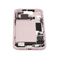 Mid-Frame Housing  W/ Charging Port Flex & Small Parts  For iPhone 15 (EU / Global Version) (Used OEM Pull: Grade B) (Pink)