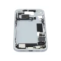 Mid-Frame Housing  W/ Charging Port Flex & Small Parts  For iPhone 15 (EU / Global Version) (Used OEM Pull: Grade C) (Blue)