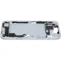 Mid-Frame Housing  W/ Charging Port Flex & Small Parts  For iPhone 15 Plus (EU / Global Version) (Used OEM Pull: Grade B) (Blue)