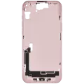 Mid-Frame Housing  W/ Charging Port Flex & Small Parts  For iPhone 15 Plus (EU / Global Version) (Used OEM Pull: Grade C) (Pink)