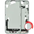 Mid-Frame Housing  W/ Charging Port Flex & Small Parts  For iPhone 15 Plus (EU / Global Version) (Used OEM Pull: Grade B) (Green)
