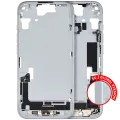 Mid-Frame Housing  W/ Charging Port Flex & Small Parts  For iPhone 15 (EU / Global Version) (Used OEM Pull: Grade A) (Blue)