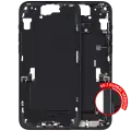 Mid-Frame Housing  W/ Charging Port Flex & Small Parts  For iPhone 15 Plus (EU / Global Version) (Used OEM Pull: Grade A) (Black)