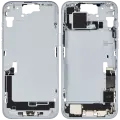 Mid-Frame Housing  W/ Charging Port Flex & Small Parts  For iPhone 15 Plus (EU / Global Version) (Used OEM Pull: Grade A) (Blue)