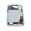 Mid-Frame Housing  W/ Charging Port Flex & Small Parts  For iPhone 15 Plus (EU / Global Version) (Used OEM Pull: Grade A) (Blue)