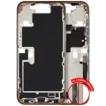 Mid-Frame Housing  W/ Charging Port Flex & Small Parts  For iPhone 16 Pro Max (EU / Global Version) (Used OEM Pull: Grade A) (Desert Titanium)