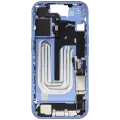 Mid-Frame Housing  W/ Charging Port Flex & Small Parts  For iPhone 16 (US Version) (Used OEM Pull: Grade C) (Ultramarine)