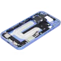 Mid-Frame Housing  W/ Charging Port Flex & Small Parts  For iPhone 16 (US Version) (Used OEM Pull: Grade C) (Ultramarine)