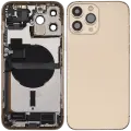 Back Housing W/ Charging Port Flex & Small Parts  For iPhone 13 Pro Max (EU / Global Version) (Used OEM Pull: Grade A) (Gold)