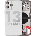 Back Housing W/ Charging Port Flex & Small Parts  For iPhone 13 Pro Max (US Version) (Used OEM Pull: Grade A) (Silver)