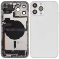 Back Housing W/ Charging Port Flex & Small Parts  For iPhone 13 Pro Max (US Version) (Used OEM Pull: Grade A) (Silver)