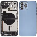 Back Housing W/ Charging Port Flex & Small Parts  For iPhone 13 Pro Max (US Version) (Used OEM Pull: Grade C) (Sierra Blue)