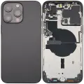Back Housing W/ Small Parts For iPhone 14 Pro Max (EU / Global Version) (Used OEM Pull: Grade C) (Space Black)