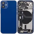 Back Housing W/ Charging Port Flex & Small Parts  For iPhone 12 Mini (US Version) (Used OEM Pull: Grade A) (Blue)