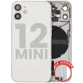 Back Housing W/ Charging Port Flex & Small Parts  For iPhone 12 Mini (US Version) (Used OEM Pull: Grade A) (White)
