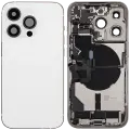 Back Housing W/ Charging Port Flex & Small Parts  For iPhone 14 Pro (US Version) (Used OEM Pull: Grade A) (Silver)