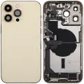 Back Housing W/ Charging Port Flex & Small Parts  For iPhone 14 Pro Max (EU / Global Version) (Used OEM Pull: Grade A) (Gold)