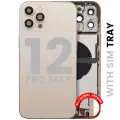 Back Housing W/ Charging Port Flex & Small Parts  For iPhone 12 Pro Max (EU / Global Version) (Used OEM Pull: Grade B) (Gold)