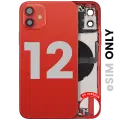 Back Housing W/ Charging Port Flex & Small Parts  For iPhone 12 (US Version) (Used OEM Pull: Grade B) (Red)