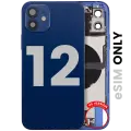 Back Housing W/ Charging Port Flex & Small Parts  For iPhone 12 (US Version) (Used OEM Pull: Grade B) (Blue)