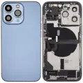 Back Housing W/ Charging Port Flex & Small Parts  For iPhone 13 Pro (EU / Global Version) (Used OEM Pull: Grade B) (Sierra Blue)