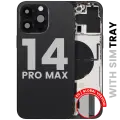 Back Housing W/ Small Parts For iPhone 14 Pro Max (EU / Global Version) (Used OEM Pull: Grade C) (Space Black)