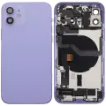 Back Housing W/ Charging Port Flex & Small Parts  For iPhone 12 (US Version) (Used OEM Pull: Grade A) (Purple)