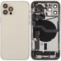 Back Housing W/ Charging Port Flex & Small Parts  For iPhone 12 Pro (EU / Global Version) (Used OEM Pull: Grade A) (Gold)