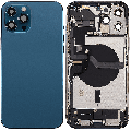 Back Housing W/ Charging Port Flex & Small Parts  For iPhone 12 Pro Max (EU / Global Version) (Used OEM Pull: Grade A) (Pacific Blue)
