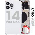 Back Housing W/ Small Parts For iPhone 14 Pro Max (US Version) (Used OEM Pull: Grade A) (Silver)