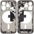 Mid-Frame Housing  W/ Charging Port Flex & Small Parts  For iPhone 15 Pro (US Version) (Used OEM Pull: Grade A) (Natural Titanium)