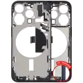 Mid-Frame Housing  W/ Charging Port Flex & Small Parts  For iPhone 15 Pro (US Version) (Used OEM Pull: Grade A) (Blue Titanium)