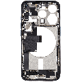 Mid-Frame Housing  W/ Charging Port Flex & Small Parts  For iPhone 15 Pro (US Version) (Used OEM Pull: Grade A) (Blue Titanium)
