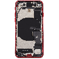 Back Housing W/ Charging Port Flex and Small Components Pre-Installed For iPhone SE (2022) (Used OEM Pull: Grade A) (Red)