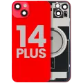 Back Glass w/ MagSafe Magnet For iPhone 14 Plus (Quality - OEM Pull C) (Red)