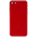 Back Housing W/ Charging Port Flex and Small Components Pre-Installed For iPhone SE (2022) (Used OEM Pull: Grade C) (Red)