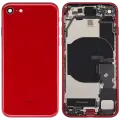 Back Housing W/ Charging Port Flex and Small Components Pre-Installed For iPhone SE (2022) (Used OEM Pull: Grade C) (Red)
