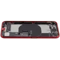 Back Housing W/ Charging Port Flex and Small Components Pre-Installed For iPhone SE (2022) (Used OEM Pull: Grade C) (Red)