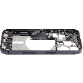 Mid-Frame Housing  W/ Charging Port Flex & Small Parts  For iPhone 15 Pro (US Version) (Used OEM Pull: Grade C) (Black Titanium)