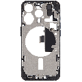 Mid-Frame Housing  W/ Charging Port Flex & Small Parts  For iPhone 15 Pro (US Version) (Used OEM Pull: Grade B) (Black Titanium)