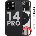 Back Housing W/ Small Parts For iPhone 14 Pro (EU / Global Version) (Used OEM Pull: Grade B) (Space Black)