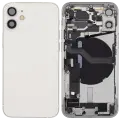 Back Housing W/ Charging Port Flex & Small Parts  For iPhone 12 Mini (EU / Global Version) (Used OEM Pull: Grade C) (White)