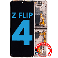 Inner OLED Assembly With Frame Compatible For Samsung Galaxy Z Flip 4 5G (F721) (US & International Version) (Aftermarket) (Pink Gold)