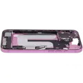 Mid-Frame Housing  W/ Charging Port Flex & Small Parts  For iPhone 16 Plus (US Version) (Used OEM Pull: Grade A) (Pink)