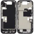 Mid-Frame Housing  W/ Charging Port Flex & Small Parts  For iPhone 16 Pro (EU / Global Version) (Used OEM Pull: Grade A) (Black Titanium)