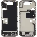 Mid-Frame Housing  W/ Charging Port Flex & Small Parts  For iPhone 16 Pro (EU / Global Version) (Used OEM Pull: Grade A) (Natural Titanium)